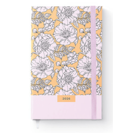 Agenda firmo a6 2026 Diária Anastasia, 100 x 160 mm, Flores - Papelaria Encantada