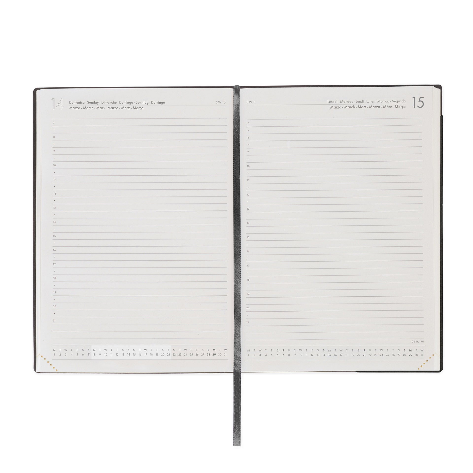 Agenda Legami 12 Meses 2027 Diária Black Suit - Papelaria Encantada