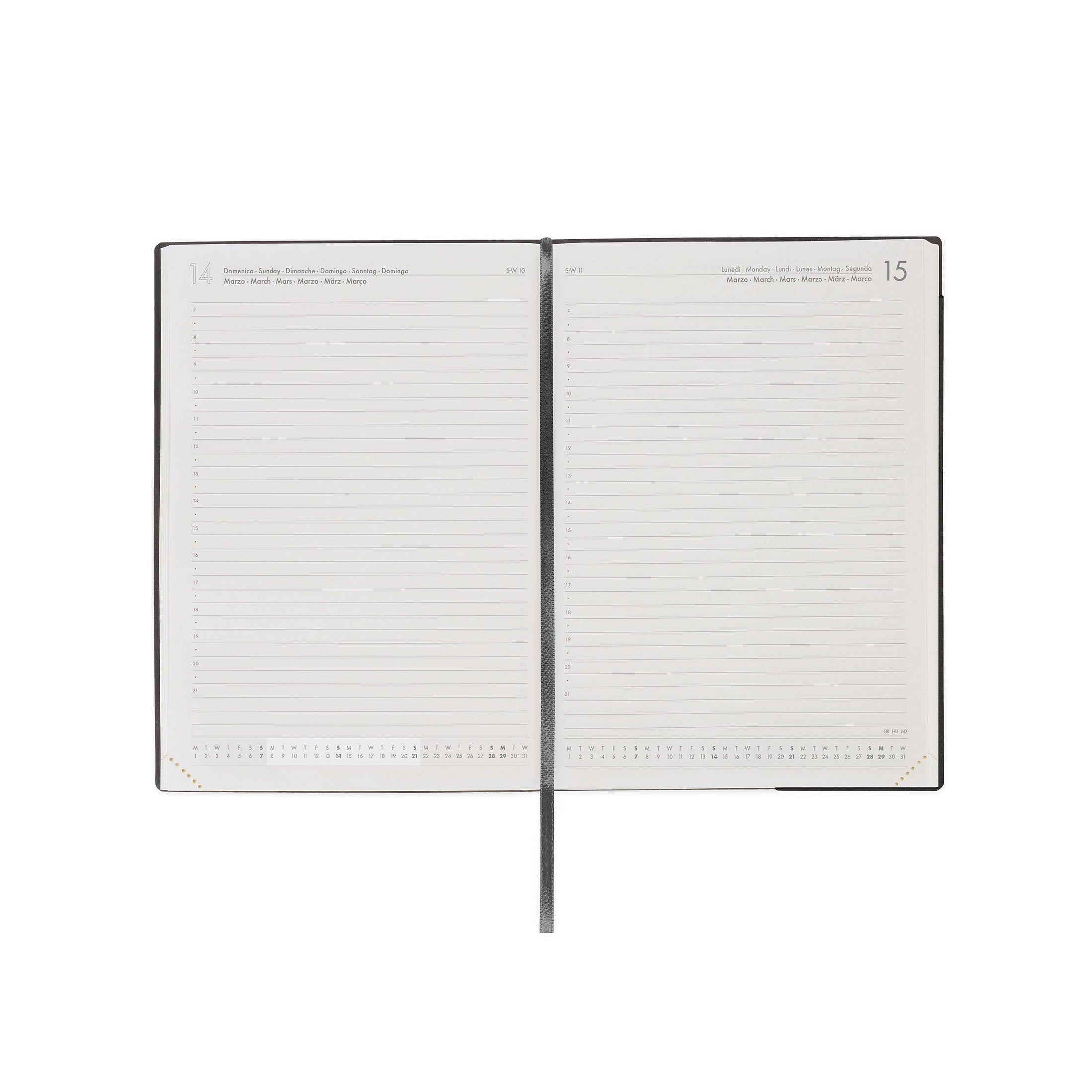 Agenda Legami 12 Meses 2027 Diária Black Suit - Papelaria Encantada