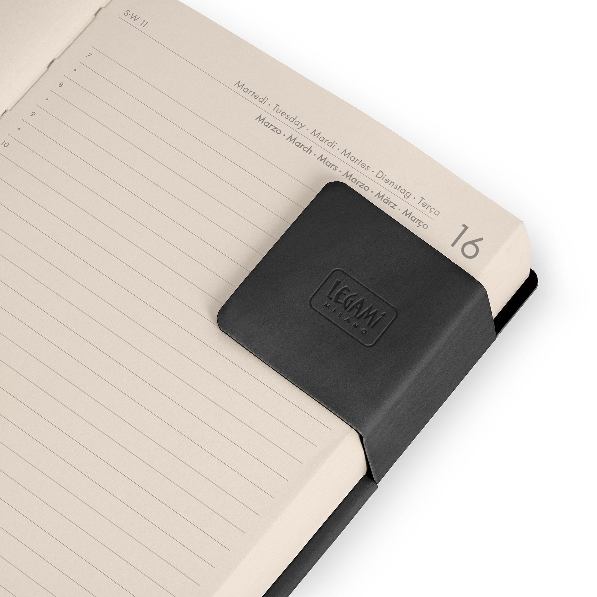 Agenda Legami 12 Meses 2027 Diária Black Suit - Papelaria Encantada