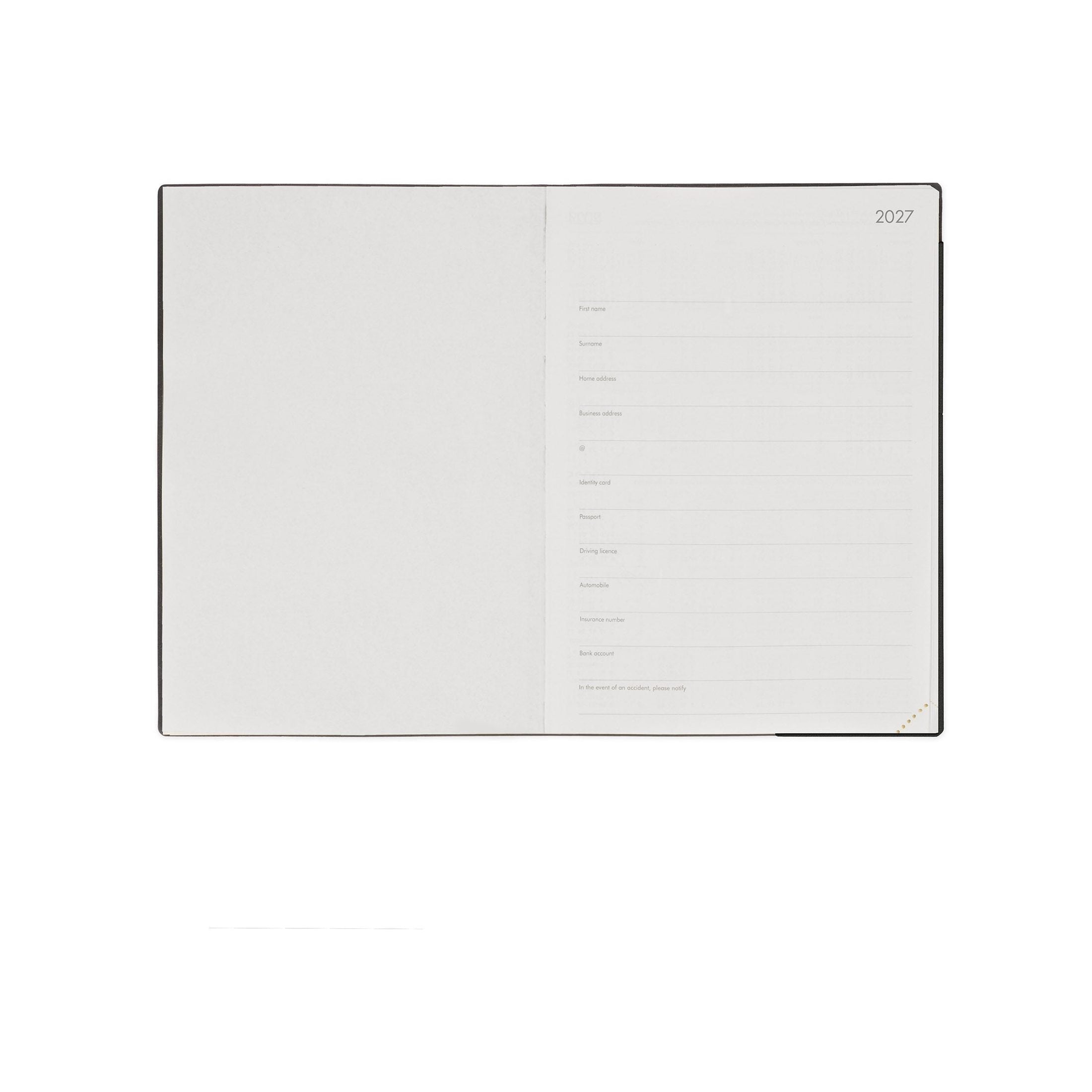 Agenda Legami 12 Meses 2027 Diária Black Suit - Papelaria Encantada