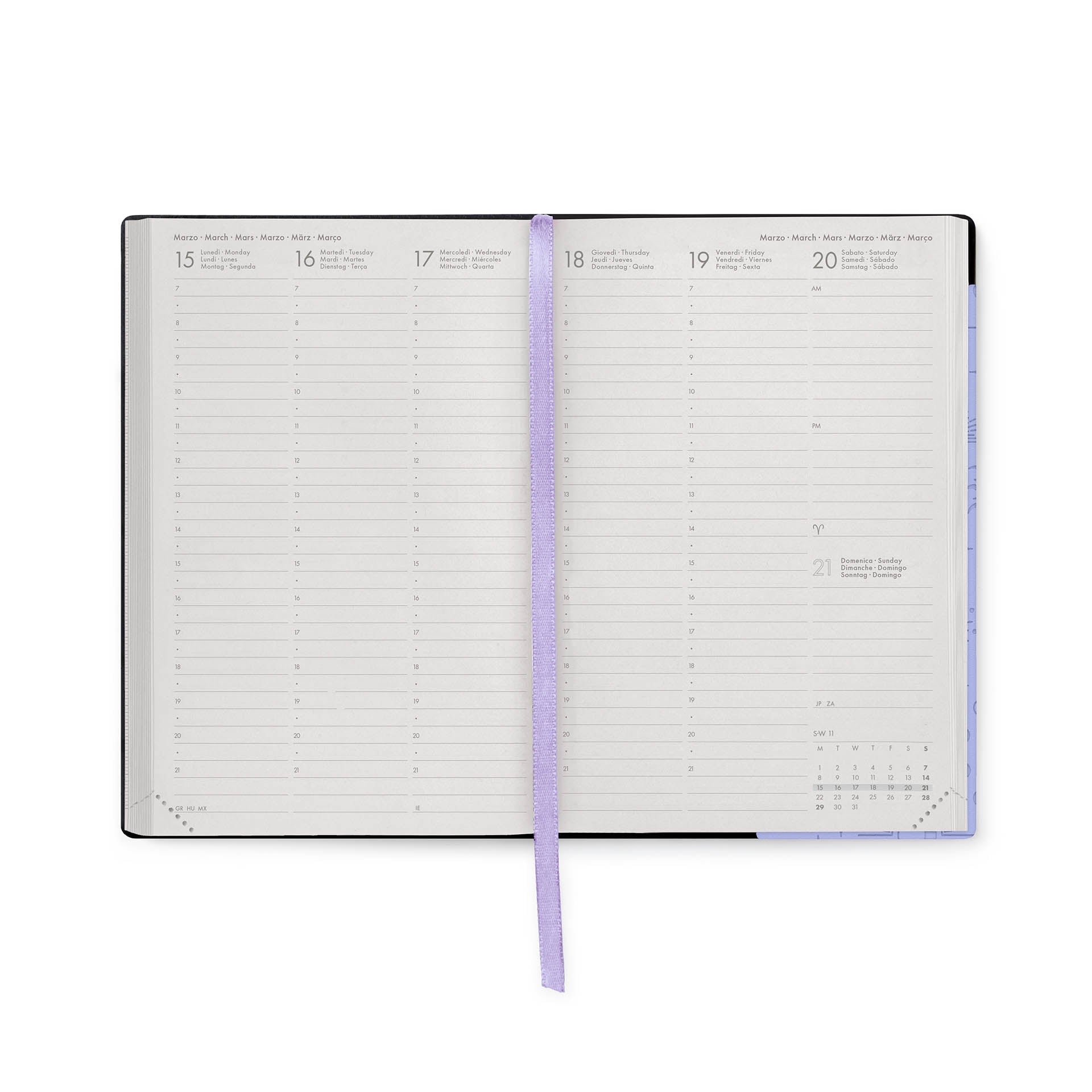 Agenda Legami 12 Meses 2027 Diária Cosmic Lilac - Papelaria Encantada