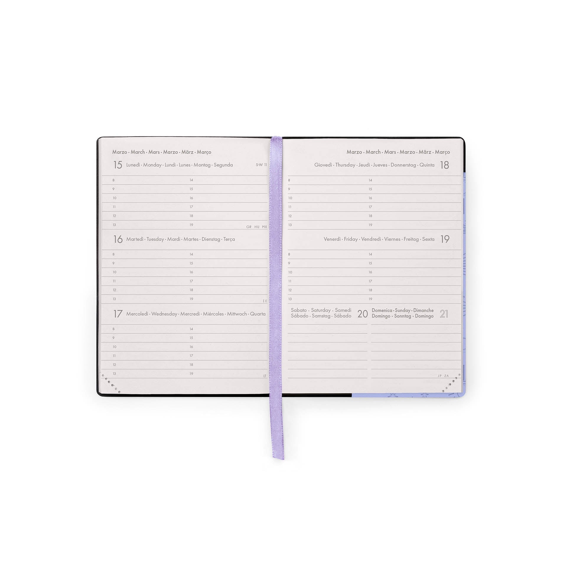 Agenda Legami 12 Meses 2027 Diaria Cosmic Lilac - Papelaria Encantada