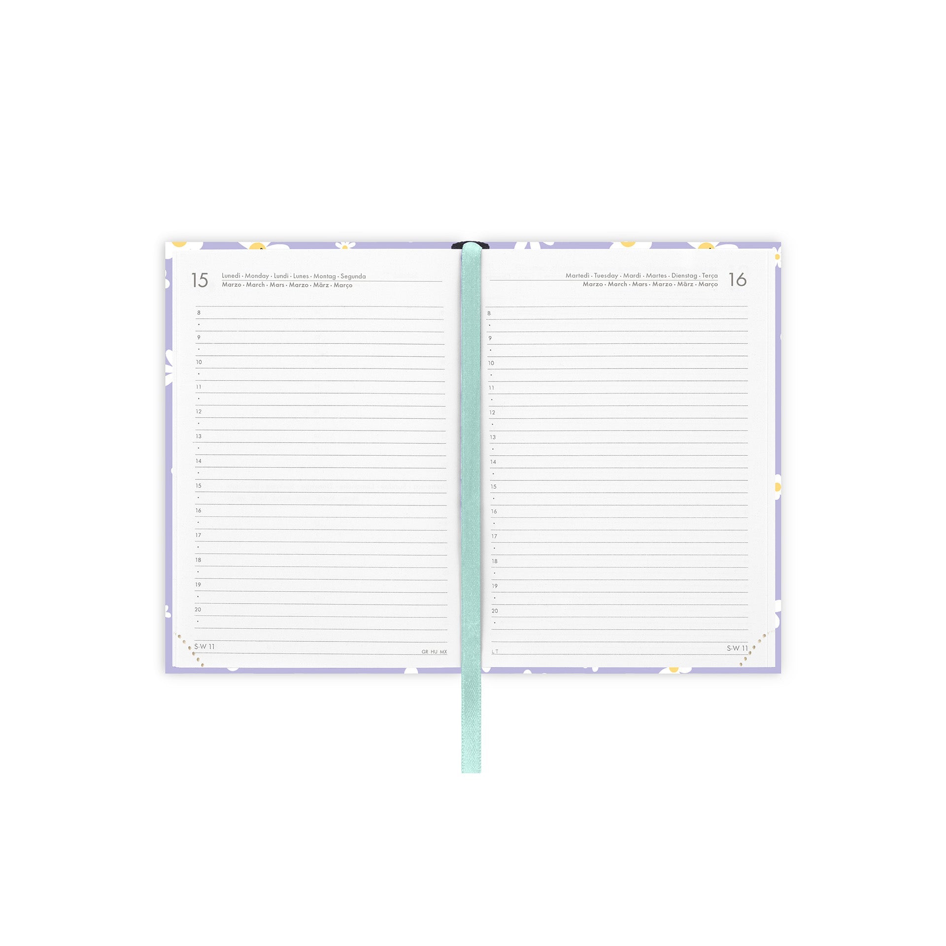 Agenda Legami 12 Meses 2027 Diária Daisy Lilac - Papelaria Encantada