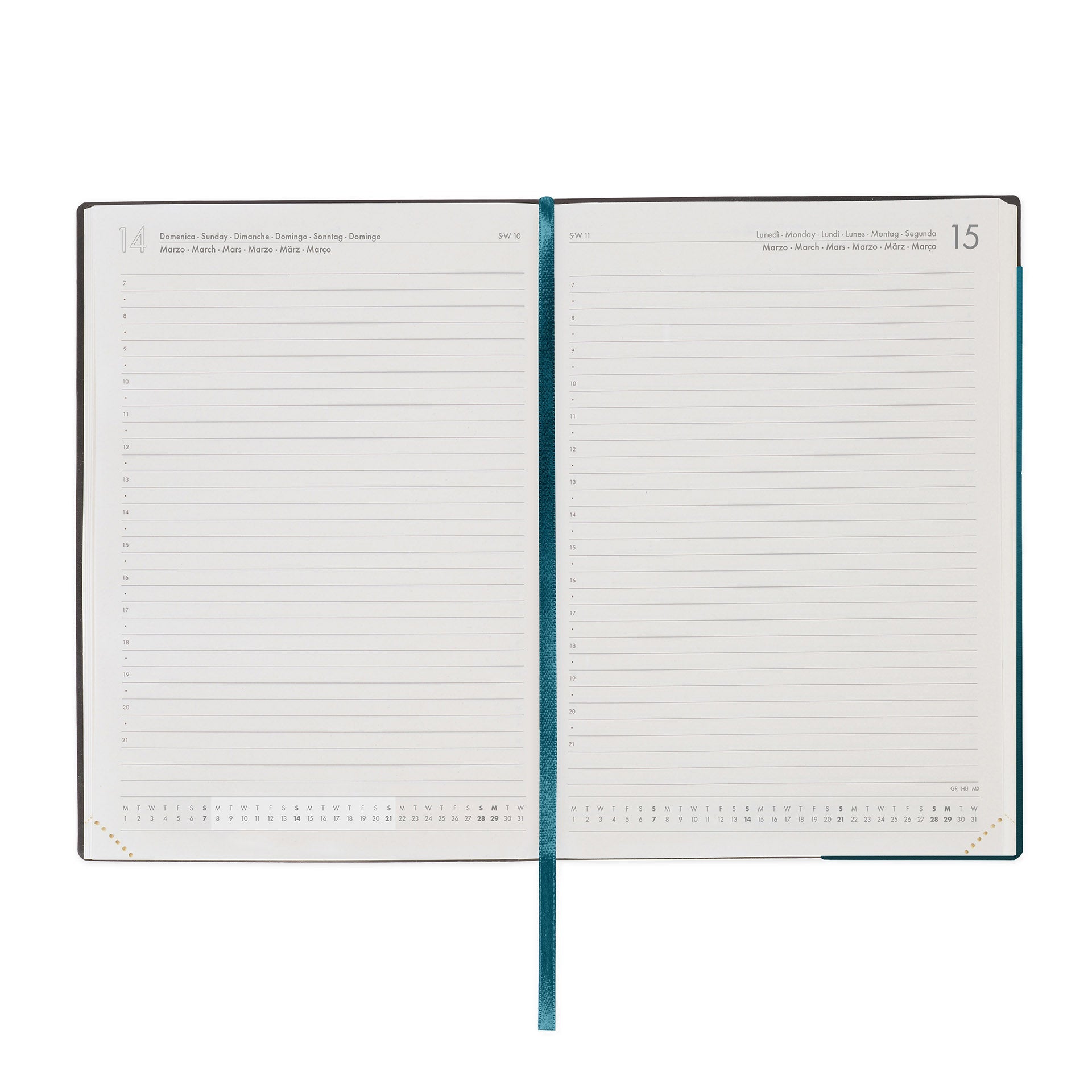 Agenda Legami 12 Meses 2027 Diária Deep Teal - Papelaria Encantada