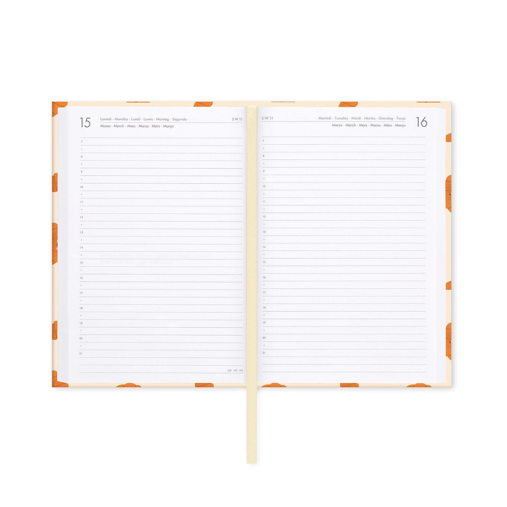 Agenda Legami 16 meses Diária -Média- Croissant - Papelaria Encantada