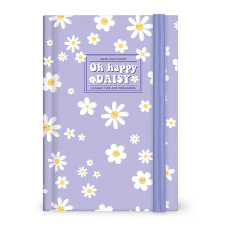 Agenda Legami 16 meses Diária -Média- Margarida Lilac - Papelaria Encantada