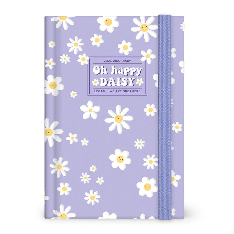 Agenda Legami 16 meses Diária -Média- Margarida Lilac - Papelaria Encantada