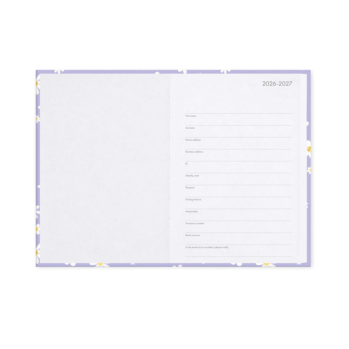 Agenda Legami 16 meses Diária -Média- Margarida Lilac - Papelaria Encantada