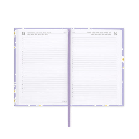 Agenda Legami 16 meses Diária -Média- Margarida Lilac - Papelaria Encantada