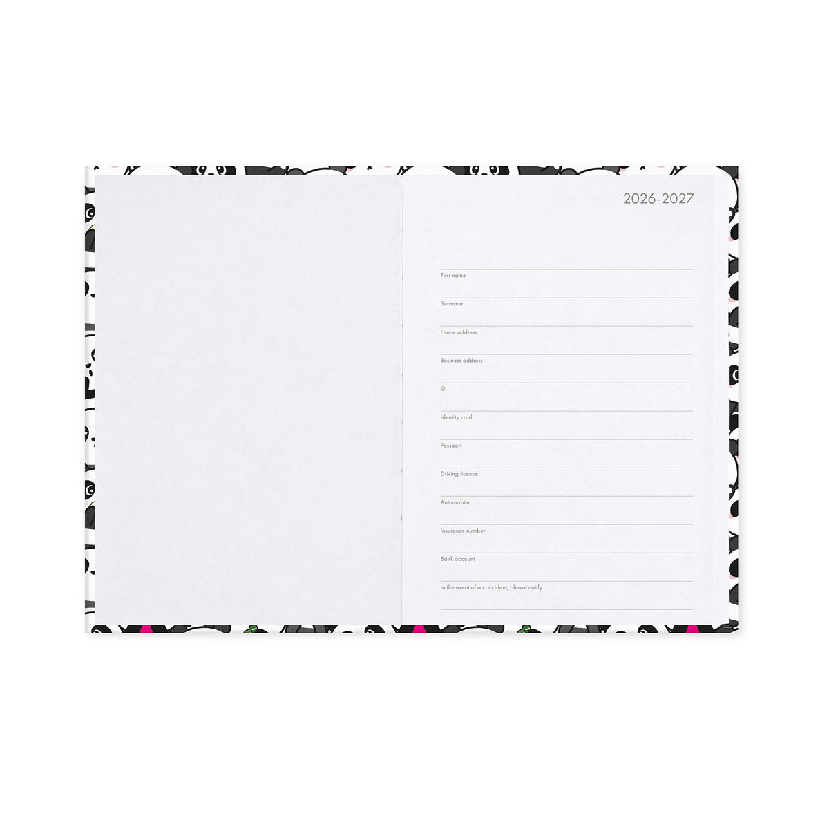Agenda Legami 16 meses Diária -Média- Panda - Papelaria Encantada