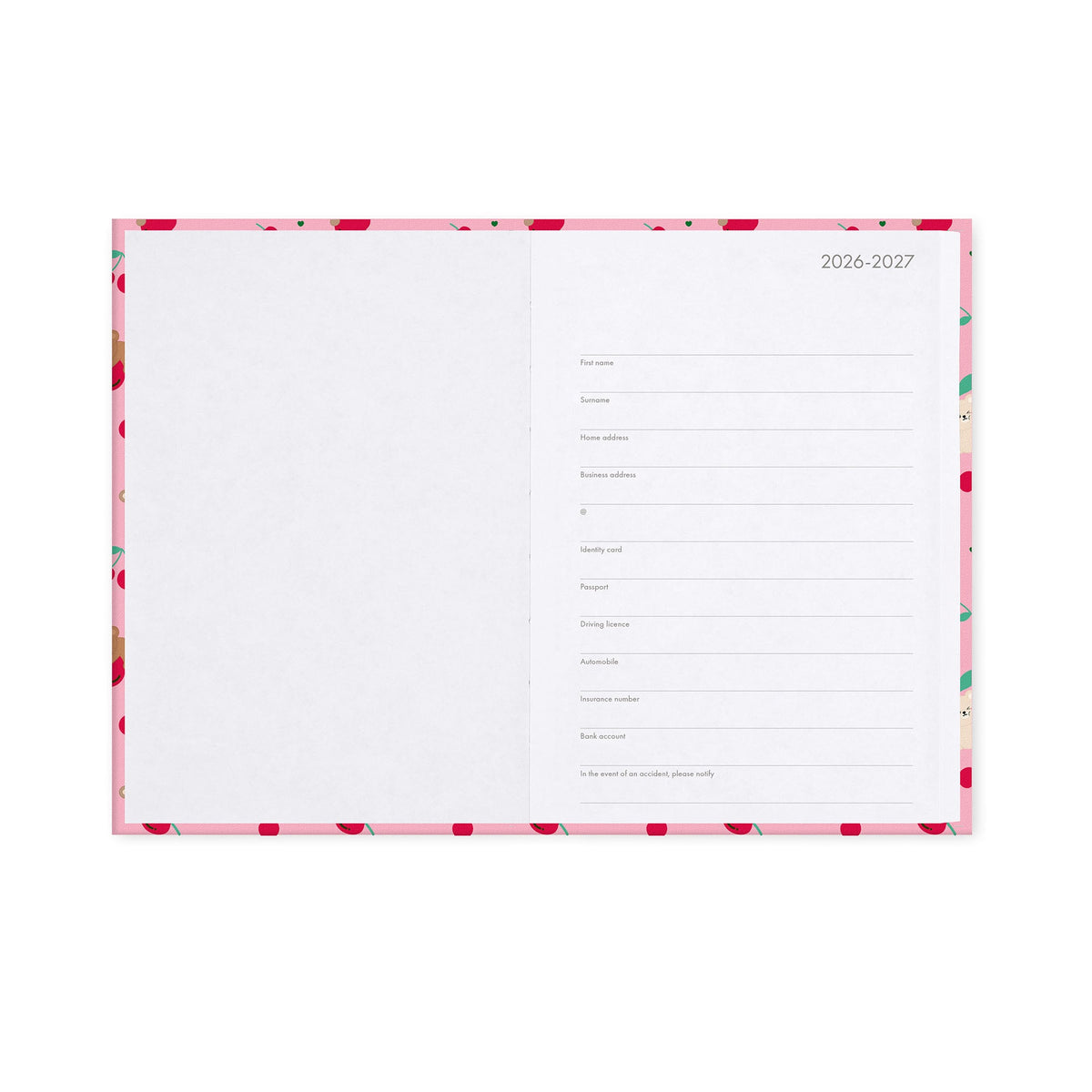 Agenda Legami 16 meses Diária -Média- Urso Cereja Rosa - Papelaria Encantada
