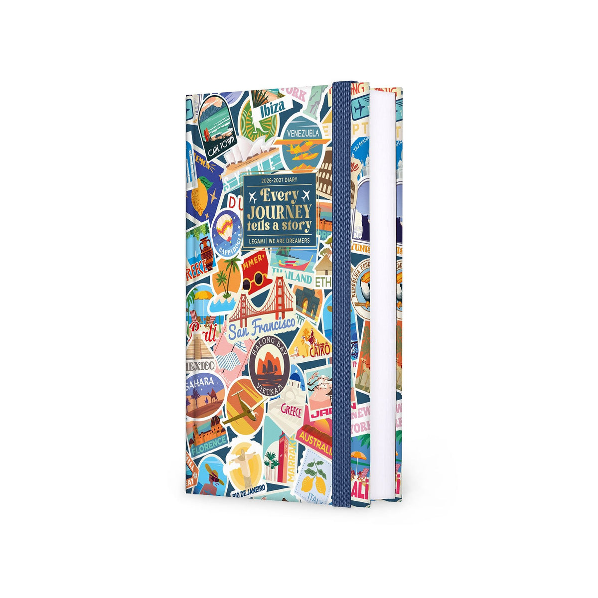 Agenda Legami 16 meses Diaria - Travel Stickers - Papelaria Encantada