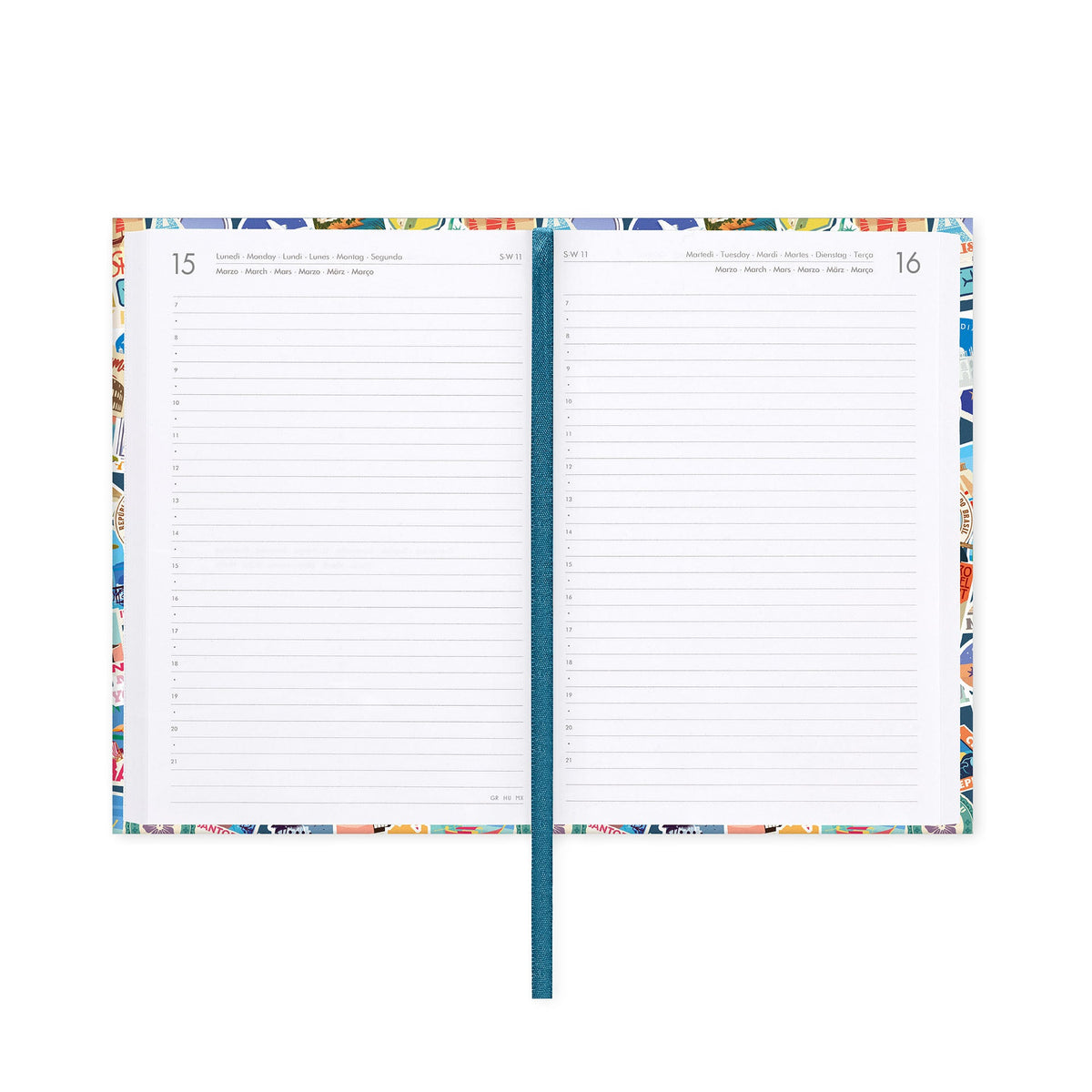 Agenda Legami 16 meses Diaria - Travel Stickers - Papelaria Encantada