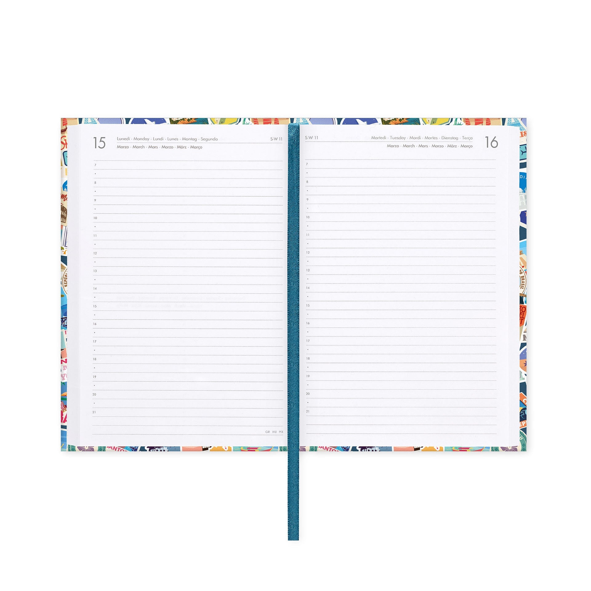 Agenda Legami 16 meses Diaria - Travel Stickers - Papelaria Encantada
