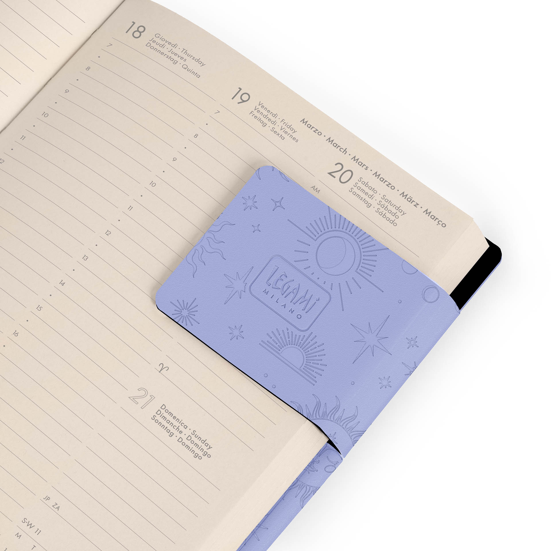 Agenda Legami 16 meses Média Semanal - Cosmic Lilac - Papelaria Encantada