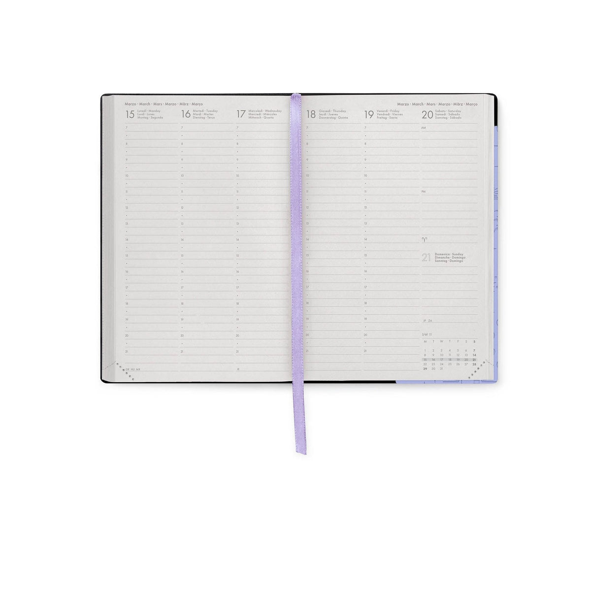 Agenda Legami 16 meses Média Semanal - Cosmic Lilac - Papelaria Encantada