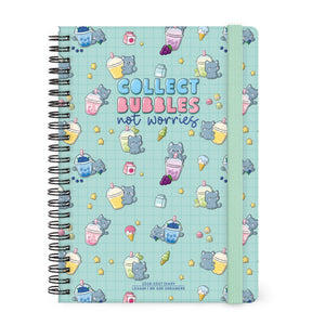 Agenda Legami 16 meses Semanal -Grande Espiral- Gato Bubble Tea - Papelaria Encantada
