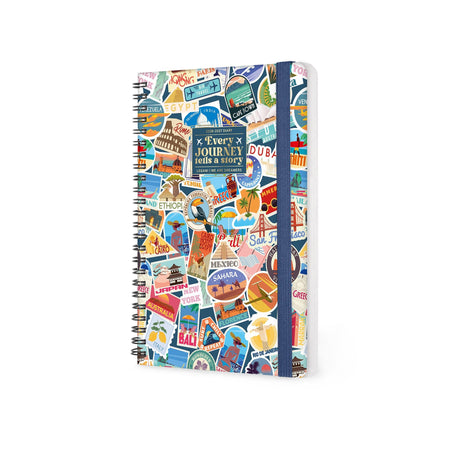 Agenda Legami 16 meses Semanal -Grande Espiral- Travel Stickers - Papelaria Encantada