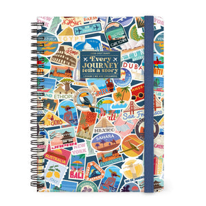 Agenda Legami 16 meses Semanal -Grande Espiral- Travel Stickers - Papelaria Encantada