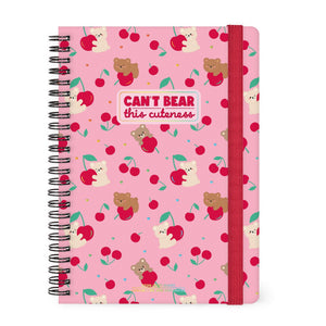 Agenda Legami 16 meses Semanal -Grande Espiral- Urso Cereja Rosa - Papelaria Encantada