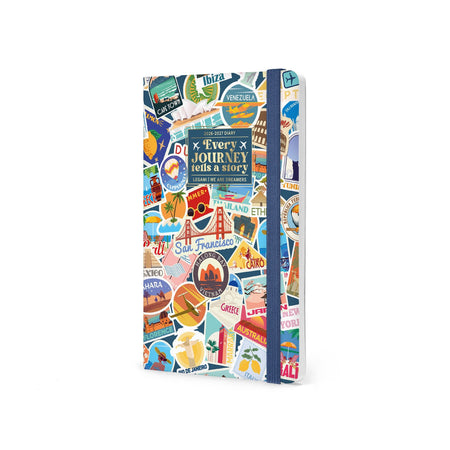 Agenda Legami 16 meses Semanal -Média- Travel Stickers - Papelaria Encantada