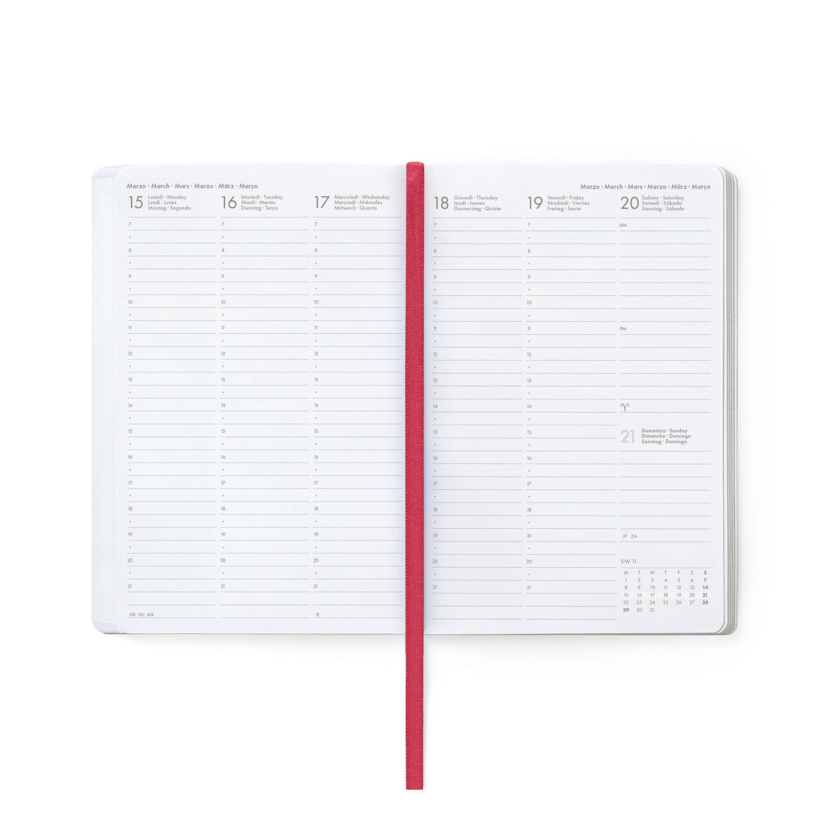 Agenda Legami 16 meses Semanal -Média- Urso Cereja Rosa - Papelaria Encantada