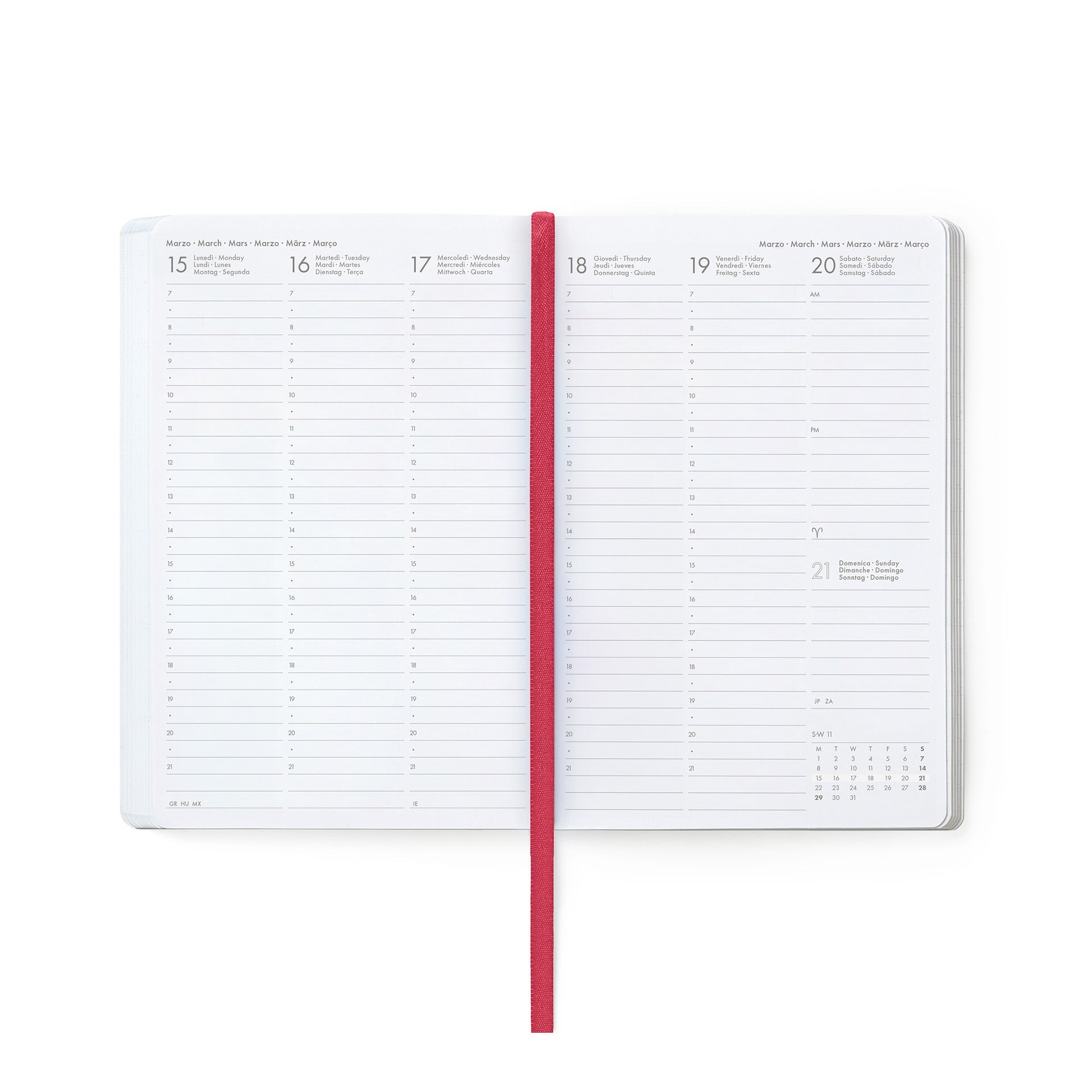 Agenda Legami 16 meses Semanal -Média- Urso Cereja Rosa - Papelaria Encantada