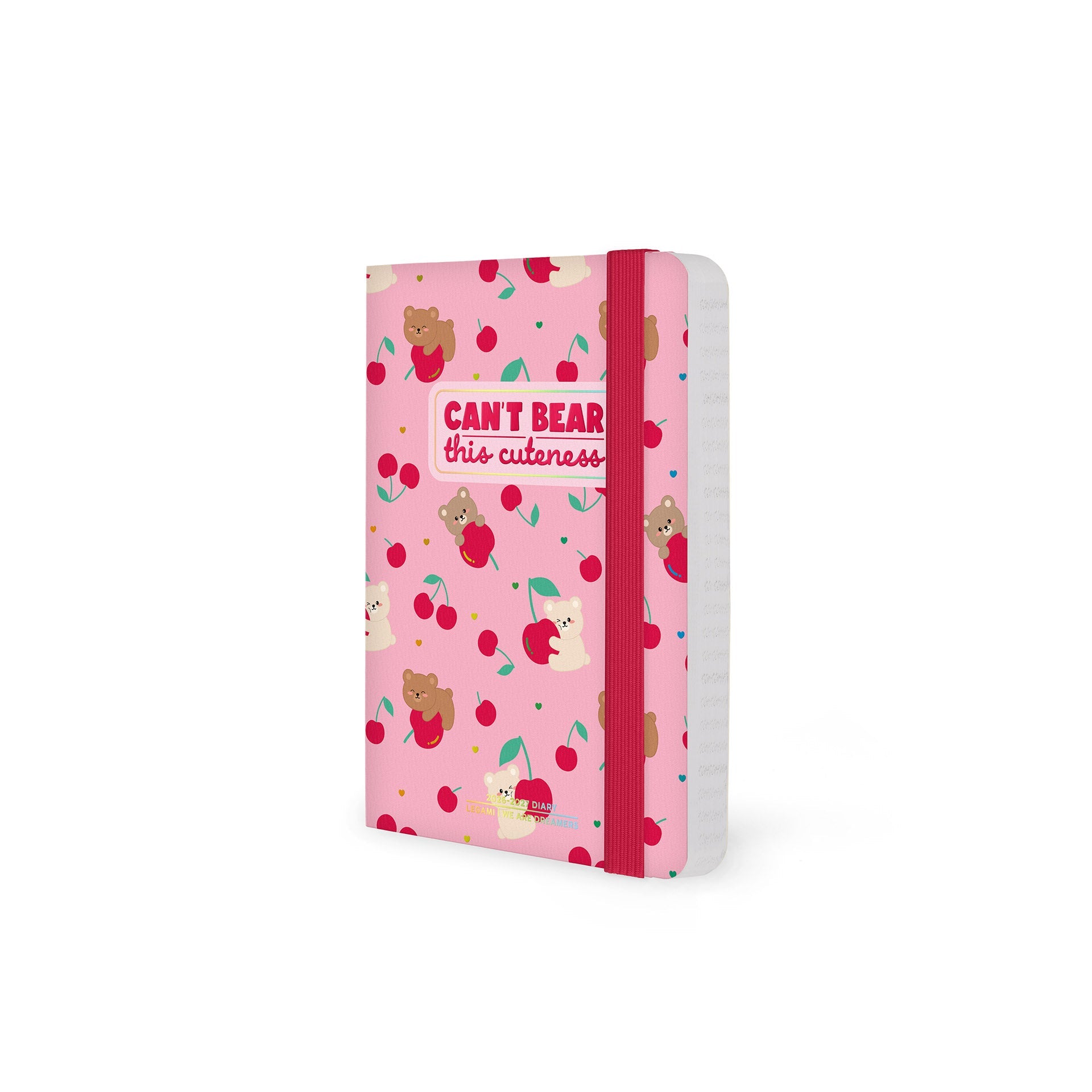Agenda Legami 16 meses Semanal -Pequena- Urso Cereja Rosa - Papelaria Encantada