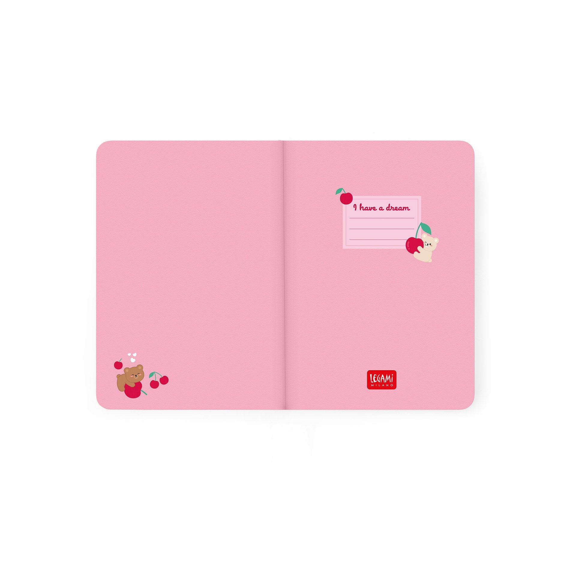 Agenda Legami 16 meses Semanal -Pequena- Urso Cereja Rosa - Papelaria Encantada