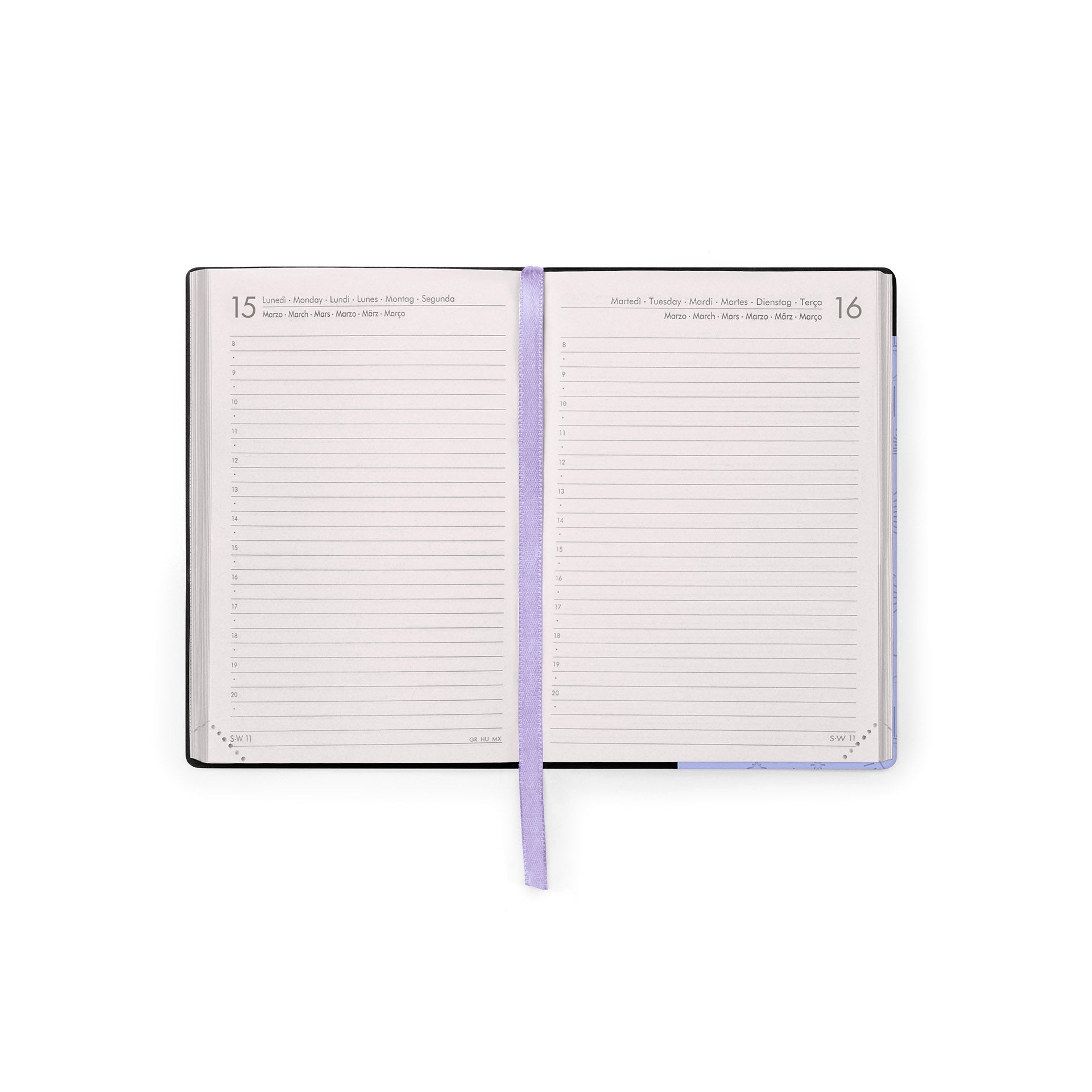 Agenda Legami diária Pequena 16 meses Cosmic Lilac - Papelaria Encantada