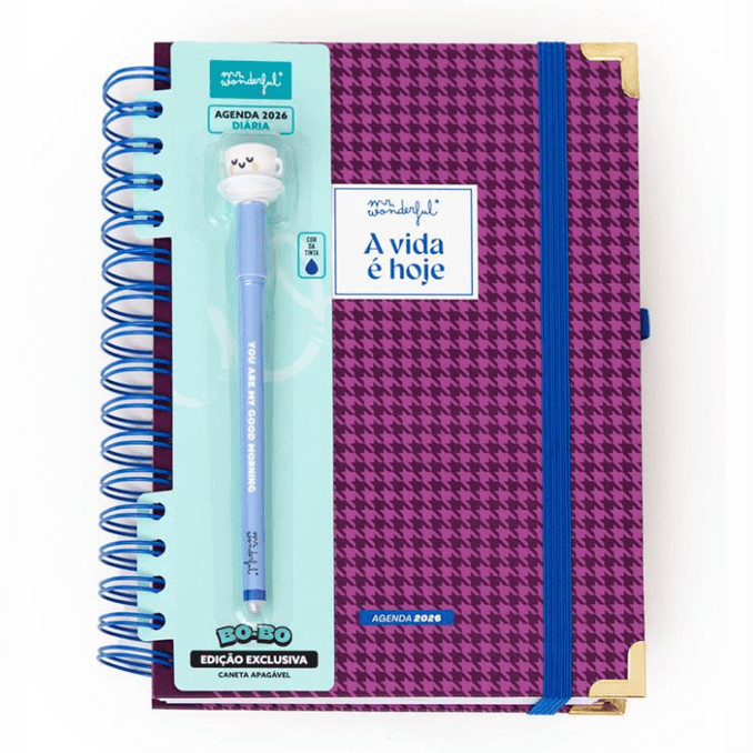 Agenda Office 2026 Diária - A vida é hoje Mr Wonderful - Papelaria Encantada