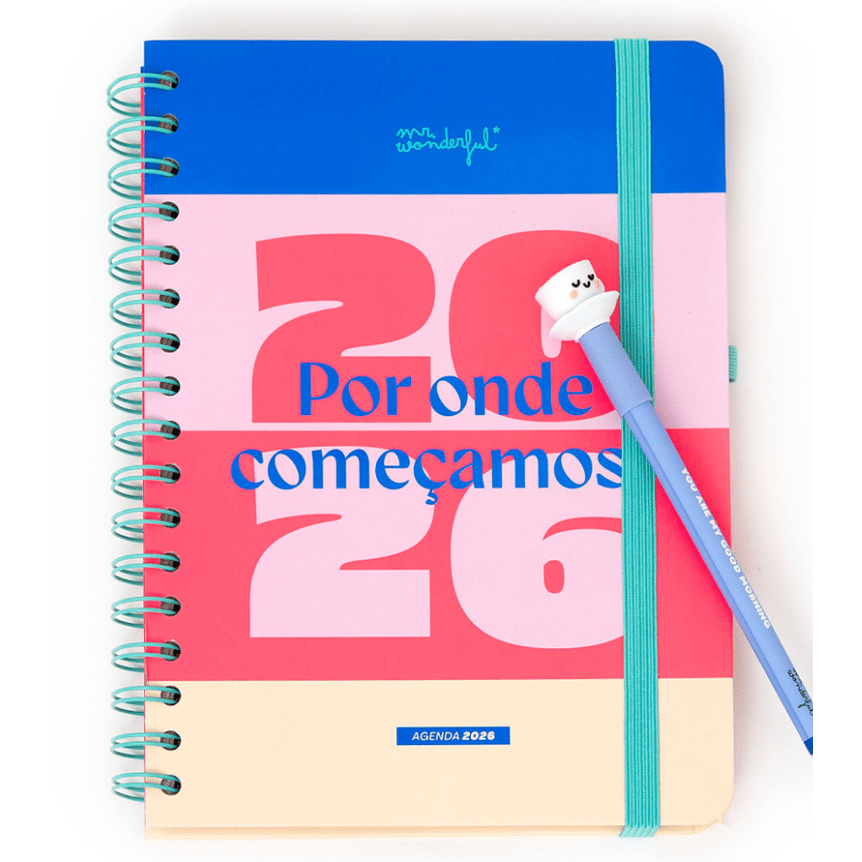 Agenda Office 2026 Semanal - Por onde começamos? Mr Wonderful - Papelaria Encantada