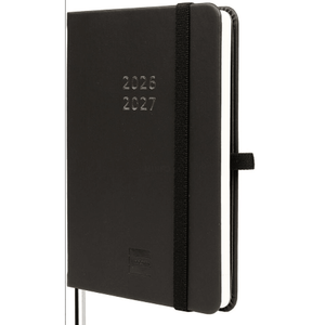 Agenda semanal 100x150mm 2026/27 18 meses Finocam Preta - Papelaria Encantada