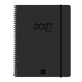 Agenda semanal A5 2026/27 16 meses espiral Finocam Preto - Papelaria Encantada