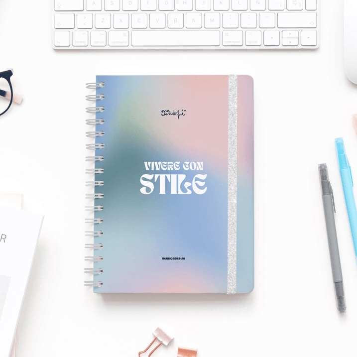 Agenda Wonder 2025-26 Semanal 18 meses- Vivendo com estilo - Mr.Wonderful - Papelaria Encantada