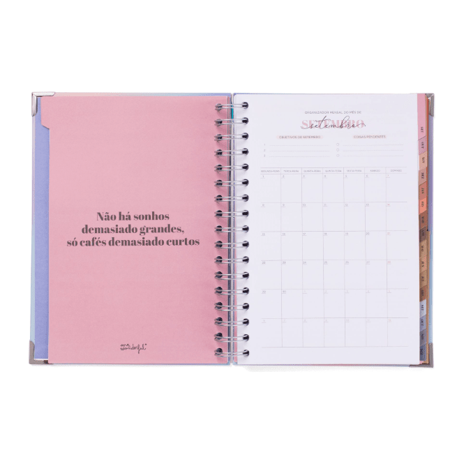 Agenda Wonder 2025-26 Semanal 18 meses- Vivendo com estilo - Mr.Wonderful - Papelaria Encantada