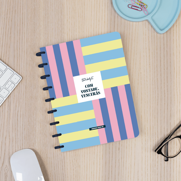 Agenda Wonder 2025-26 Semanal - Com vontade vencerás - Mr.Wonderful - Papelaria Encantada