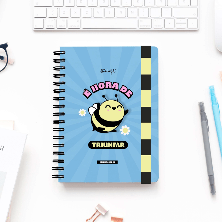 Agenda Wonder 2025-26 Semanal - É hora de triunfar Mr.Wonderful - Papelaria Encantada
