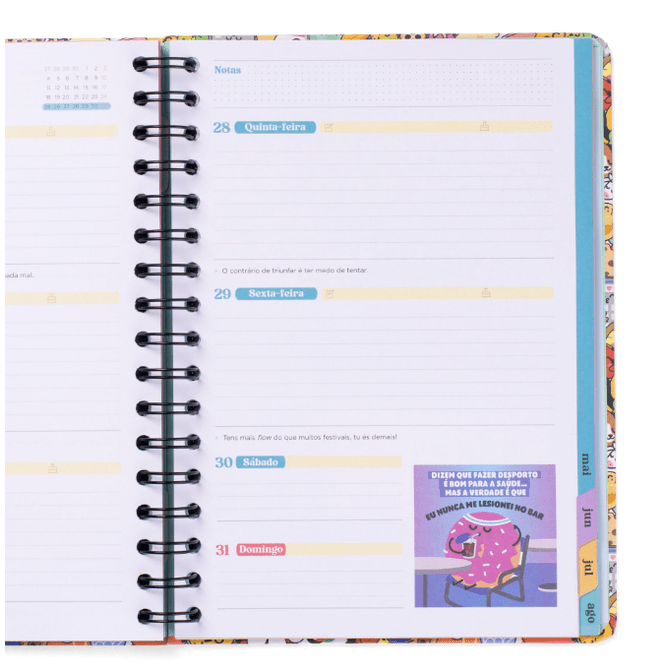 Agenda Wonder 2025-26 Semanal - Risos, tolices e loucas aventuras - Mr.Wonderful - Papelaria Encantada