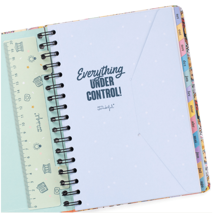 Agenda Wonder 2025-26 Semanal - Risos, tolices e loucas aventuras - Mr.Wonderful - Papelaria Encantada