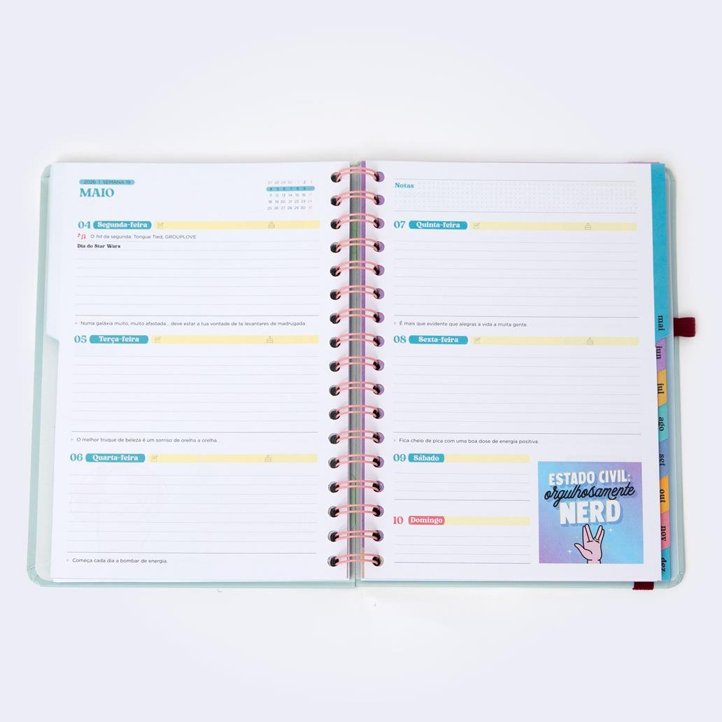 Agenda Wonder 2026 Semanal - Objetivo da semana: que termine! Mr Wonderful - Papelaria Encantada