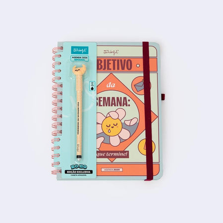Agenda Wonder 2026 Semanal - Objetivo da semana: que termine! Mr Wonderful - Papelaria Encantada