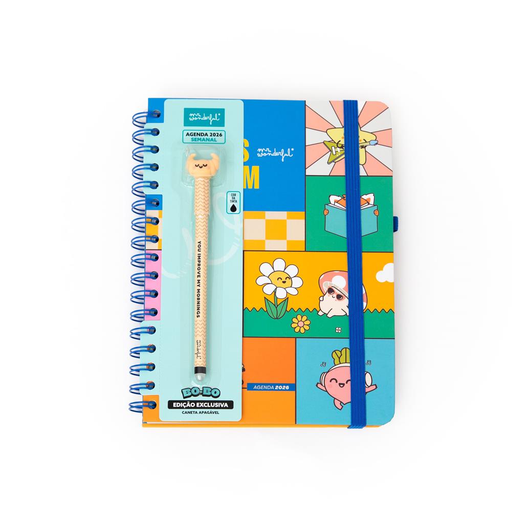 Agenda Wonder 2026 Semanal - Planos random Mr Wonderful - Papelaria Encantada