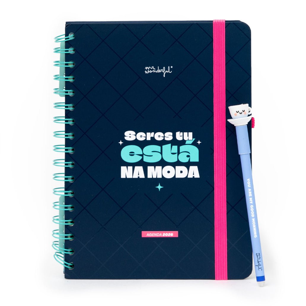 Agenda Wonder 2026 Semanal - Seres tu está na moda Mr wonderful - Papelaria Encantada