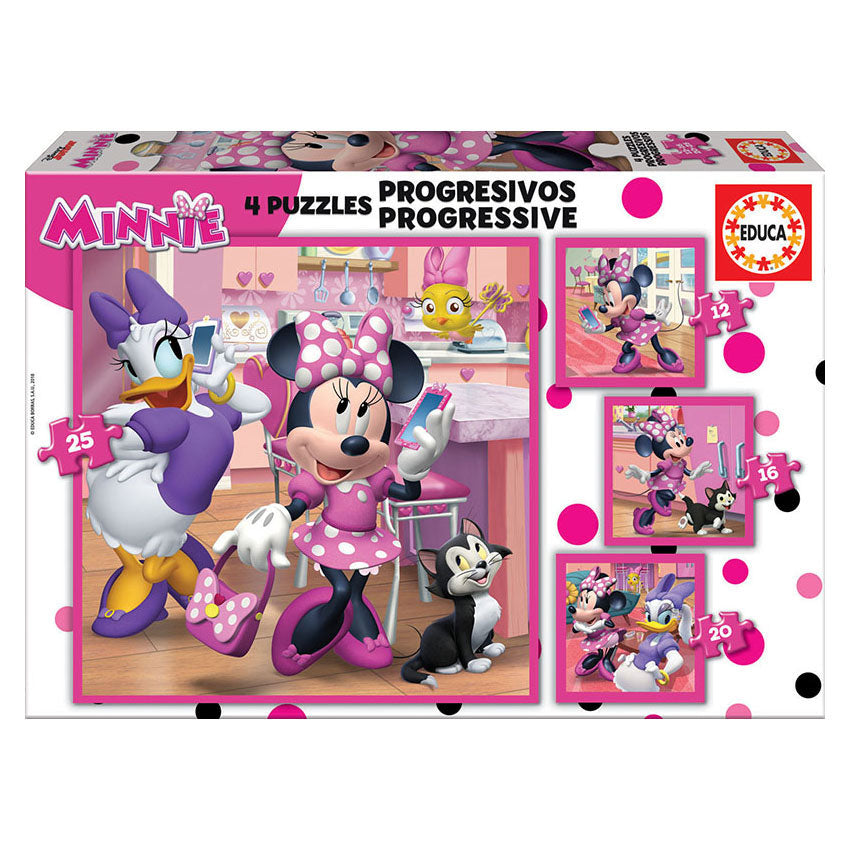 Puzzle Educa Minnie Happy Helpers progressivo 12-16-20-25 peças 17630