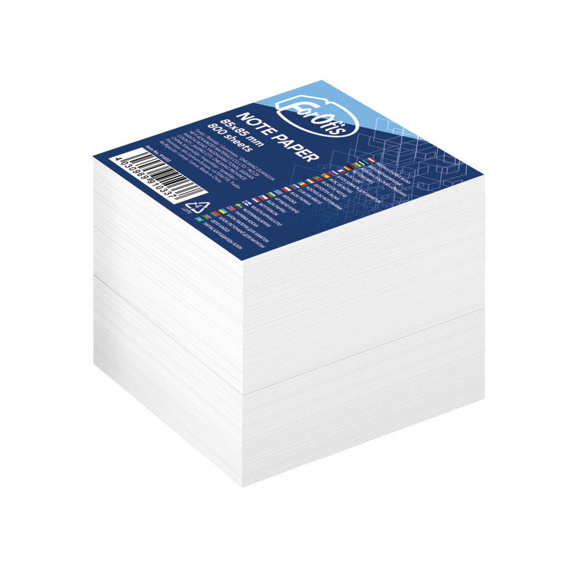 Bloco de notas Forofis branco liso 85x85mm 800 folhas 91033