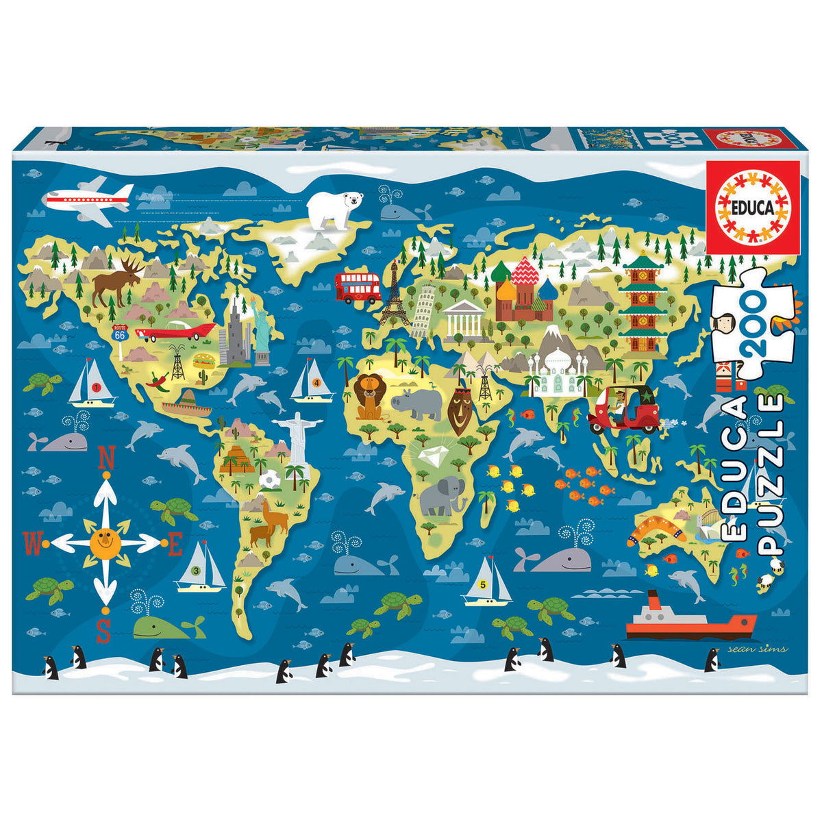 Puzzle Educa Mapa Mundo 200 peças 19292