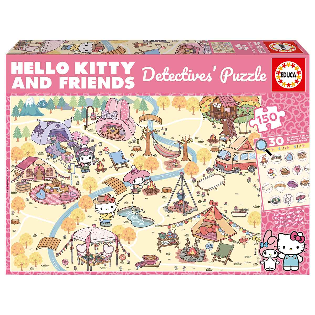 Puzzle Educa Detective Hello Kitty and Friends 150 peças 20512