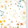 Postal de casamento Artebene - Flores e corações